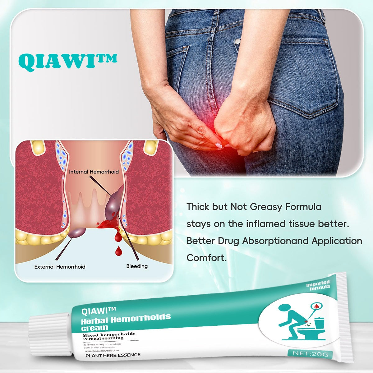 QIAWI™Herbal Hemorrhoid Cream-Complete Treatment Of Hemorrhoids