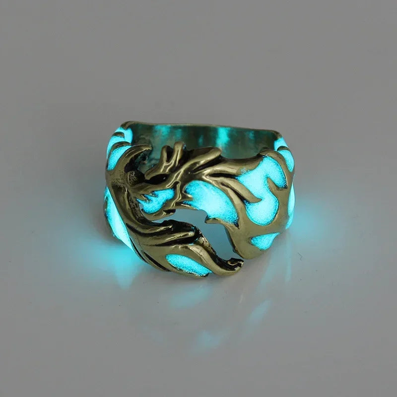 Leuchtender Drachenring mit Punk-Mode-Persönlichkeit 