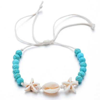 Unisex Sommer Seestern Muschel Geflochtenes Armband 