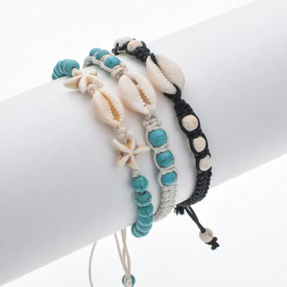 Unisex Sommer Seestern Muschel Geflochtenes Armband 