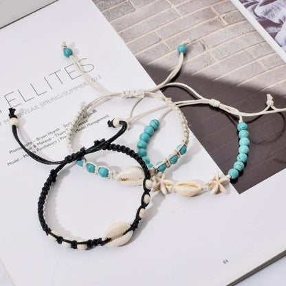 Unisex Sommer Seestern Muschel Geflochtenes Armband 