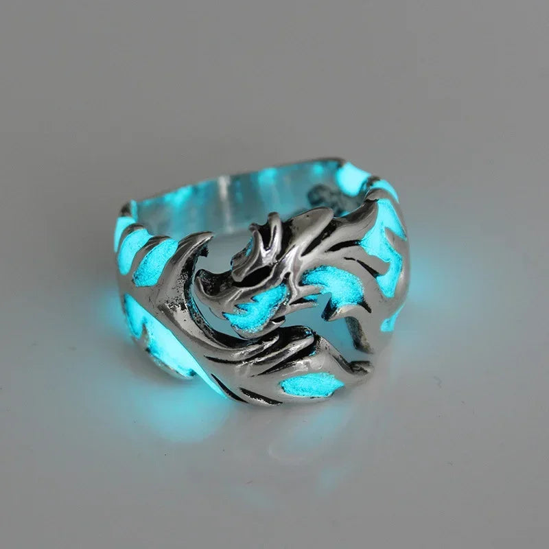 Leuchtender Drachenring mit Punk-Mode-Persönlichkeit 